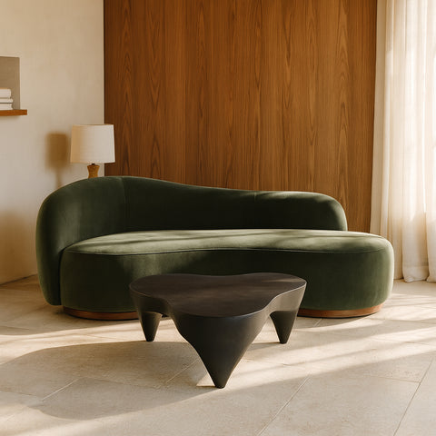 Vale Black Aluminum Coffee Table, 1 Piece