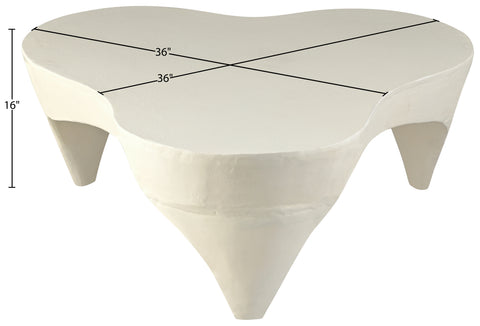 Vale Cream Aluminum Coffee Table, 1 Piece