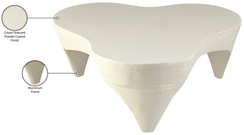 Vale Cream Aluminum Coffee Table, 1 Piece