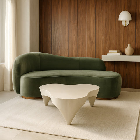 Vale Cream Aluminum Coffee Table, 1 Piece