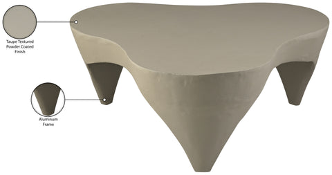 Vale Taupe Aluminum Coffee Table, 1 Piece