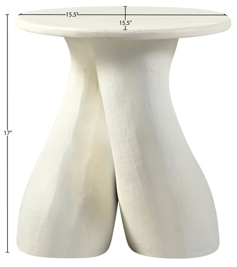 Amara Cream Aluminum End Table, 1 Piece