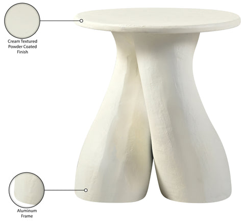 Amara Cream Aluminum End Table, 1 Piece