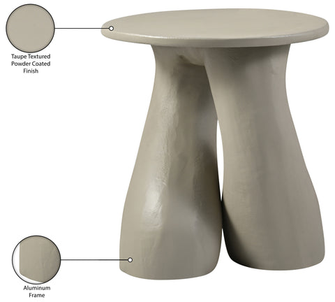 Amara Taupe Aluminum End Table, 1 Piece