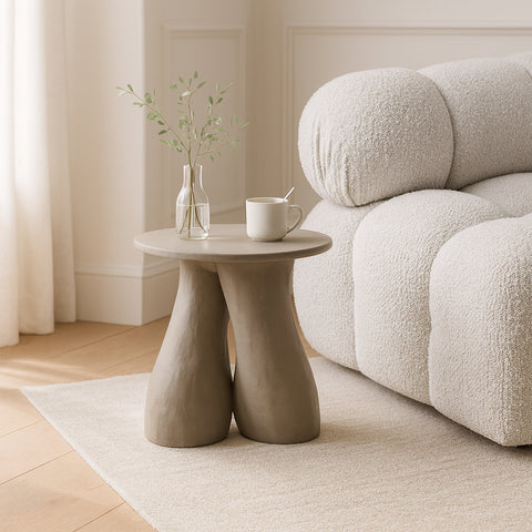 Amara Taupe Aluminum End Table, 1 Piece