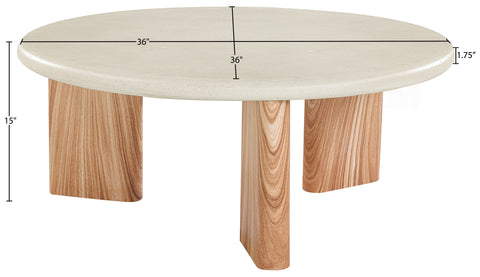 Urban Cream / Natural Concrete And Fiberglass Indoor / Outdoor Coffee Table, 1 Piece