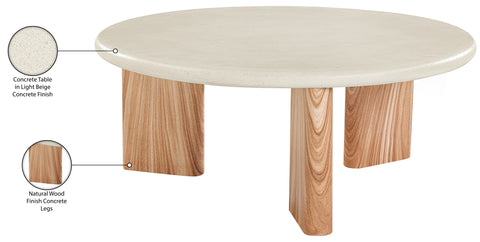 Urban Cream / Natural Concrete And Fiberglass Indoor / Outdoor Coffee Table, 1 Piece
