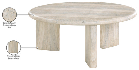 Urban Natural Concrete And Fiberglass Indoor / Outdoor Coffee Table, 1 Piece