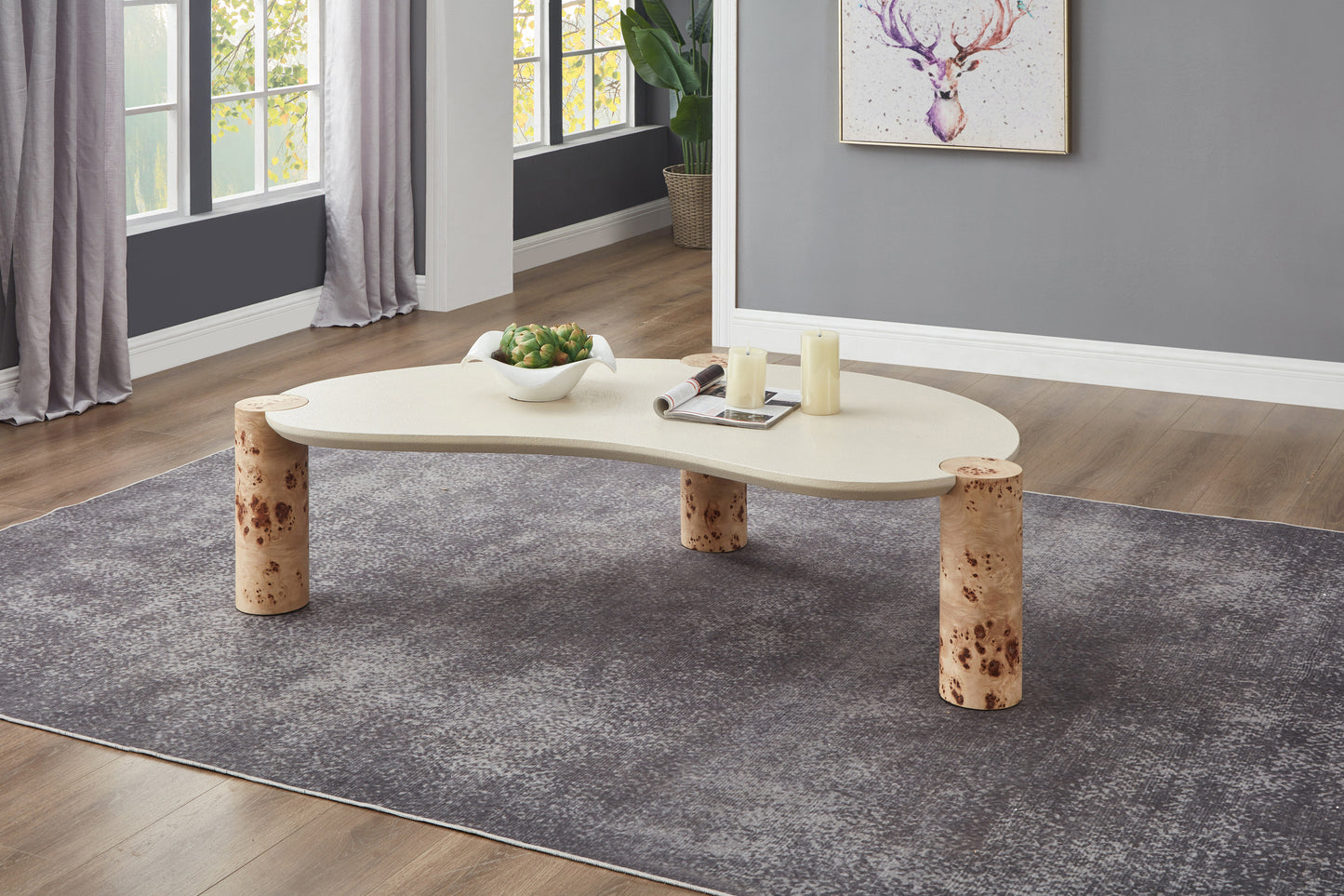 valley natural burl wood coffee table