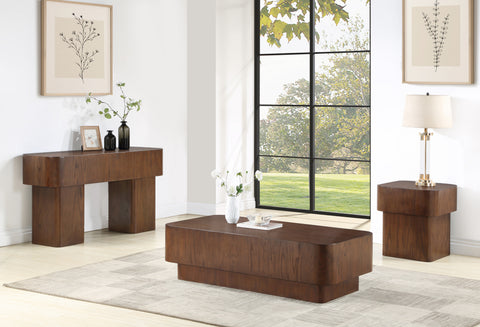 Rowan Brown Oak Veneer Coffee Table, 1 Piece