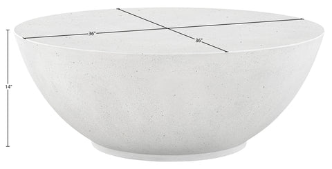 Rhea White Concrete Indoor/Outdoor Coffee Table, 1 Piece