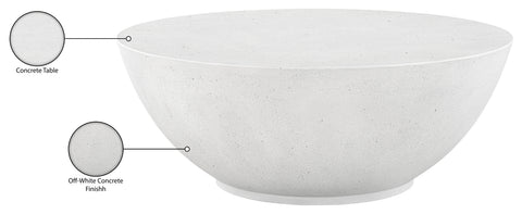 Rhea White Concrete Indoor/Outdoor Coffee Table, 1 Piece