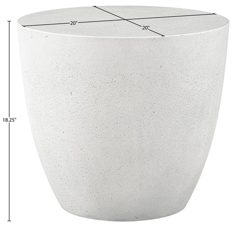 Rhea White Concrete Indoor/Outdoor End Table, 1 Piece