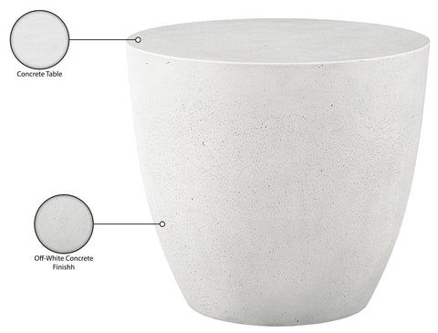 Rhea White Concrete Indoor/Outdoor End Table, 1 Piece