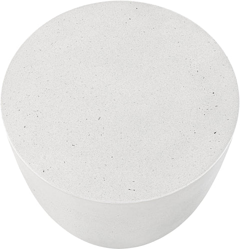 Rhea White Concrete Indoor/Outdoor End Table, 1 Piece