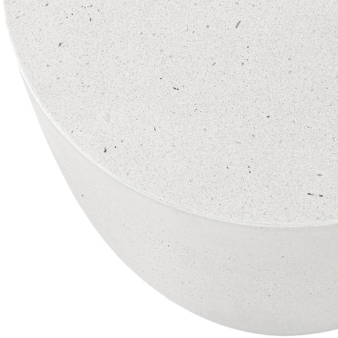 Rhea White Concrete Indoor/Outdoor End Table, 1 Piece