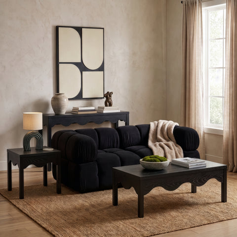 Zadie Black Oak Veneer Coffee Table, 1 Piece