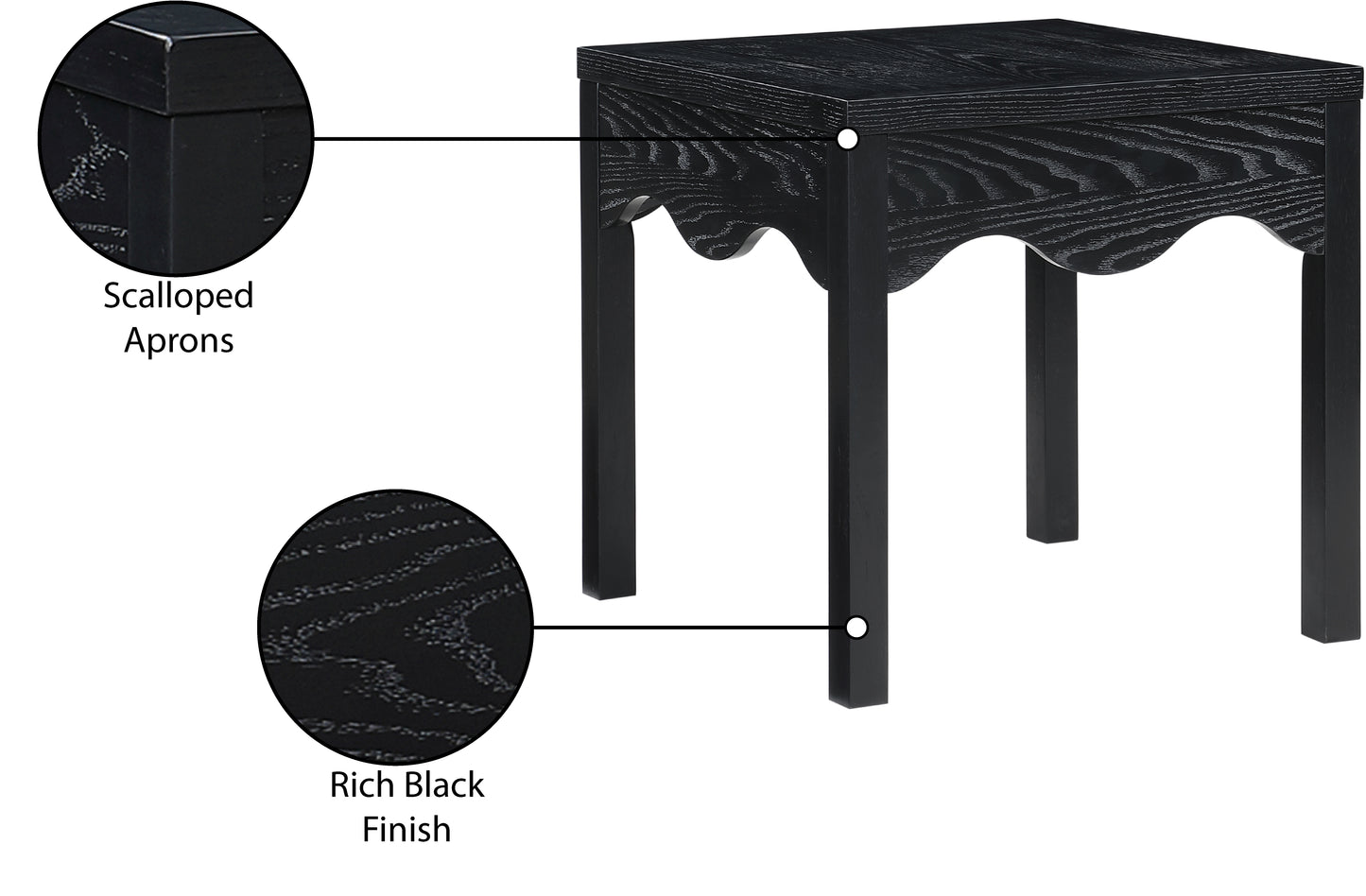 veranda black end table