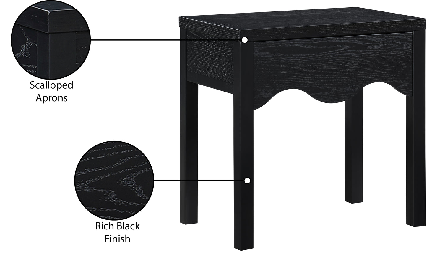 veranda black night stand