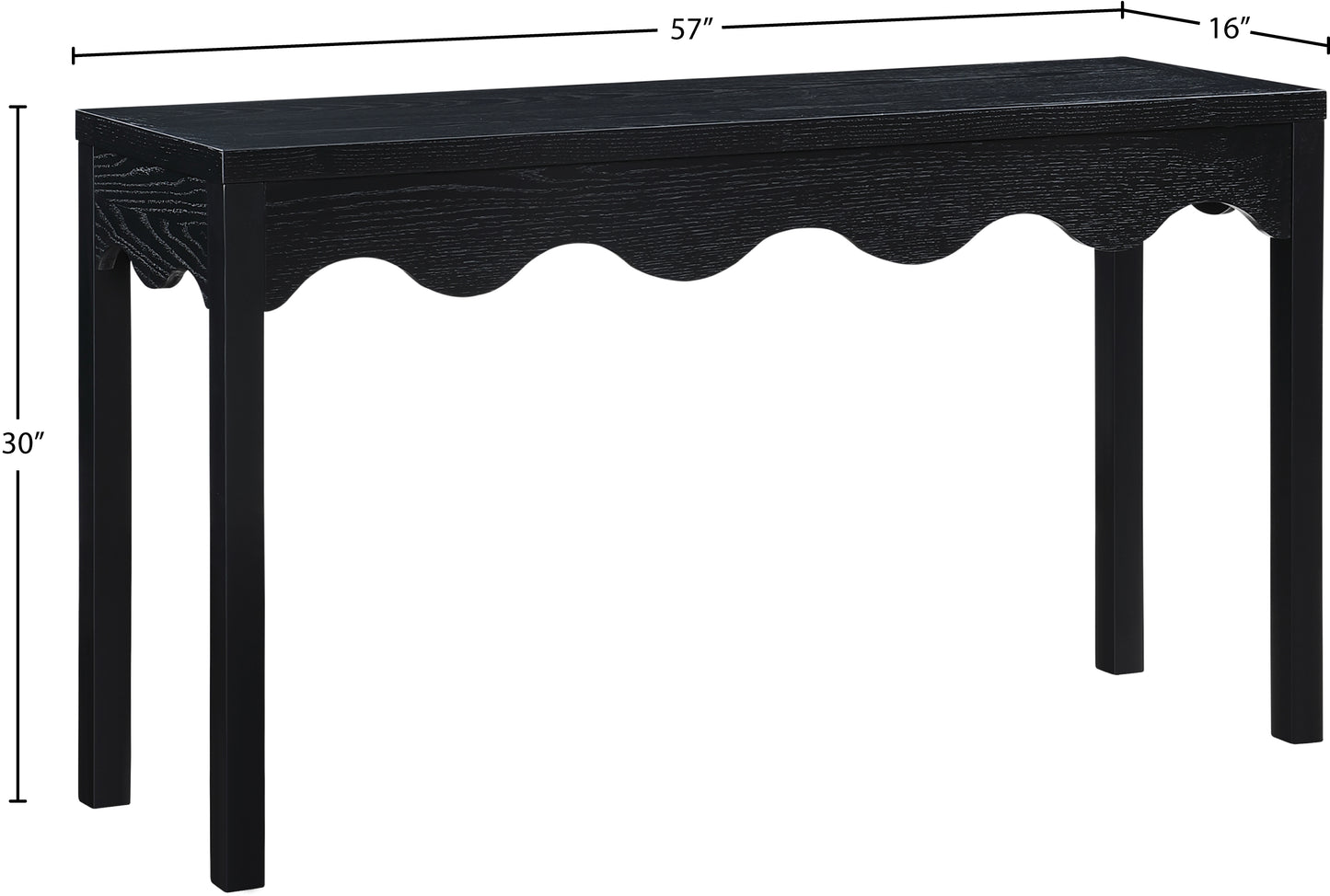 veranda black console table