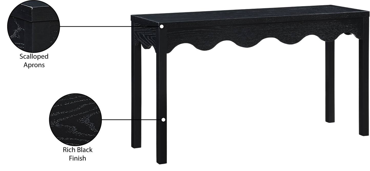 veranda black console table