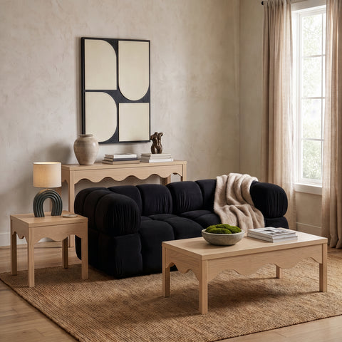 Zadie Natural Oak Veneer End / Side Table, 1 Piece