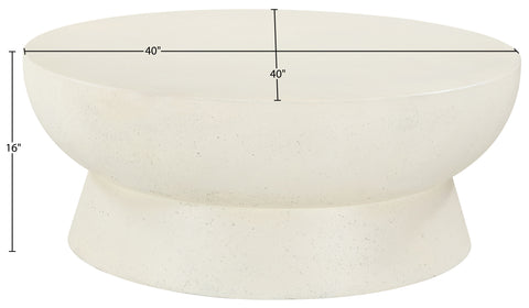 Urban Cream Concrete And Fiberglass Indoor / Outdoor Coffee Table, 1 Piece