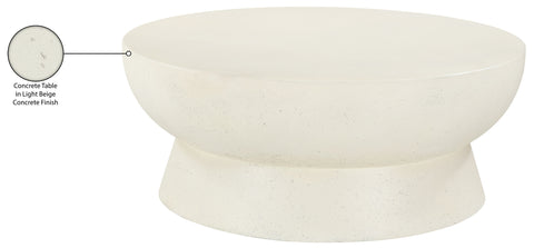 Urban Cream Concrete And Fiberglass Indoor / Outdoor Coffee Table, 1 Piece