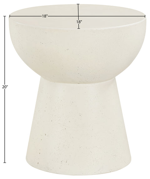 Urban Cream Concrete And Fiberglass Indoor / Outdoor End Table, 1 Piece
