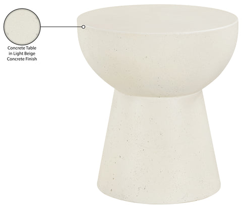 Urban Cream Concrete And Fiberglass Indoor / Outdoor End Table, 1 Piece