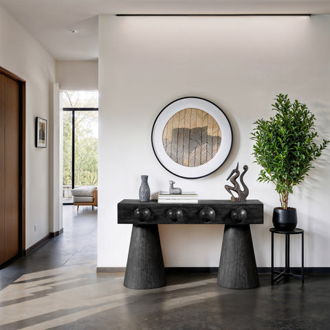 Jolie Black Oak Veneer Console Table, 1 Piece