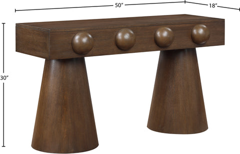 Jolie Brown Oak Veneer Console Table, 1 Piece