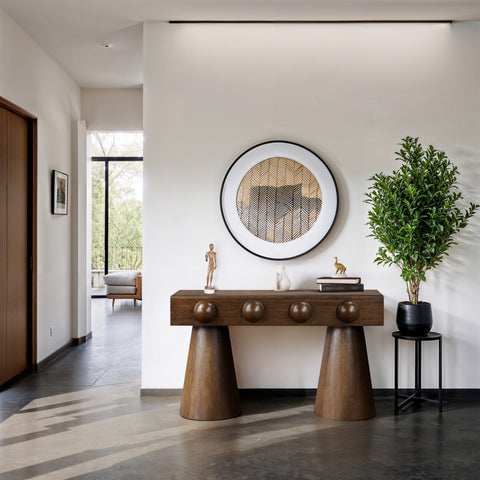 Jolie Brown Oak Veneer Console Table, 1 Piece