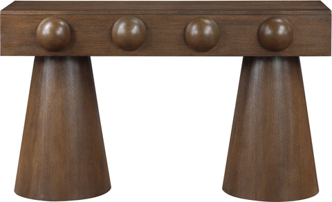 Jolie Brown Oak Veneer Console Table, 1 Piece