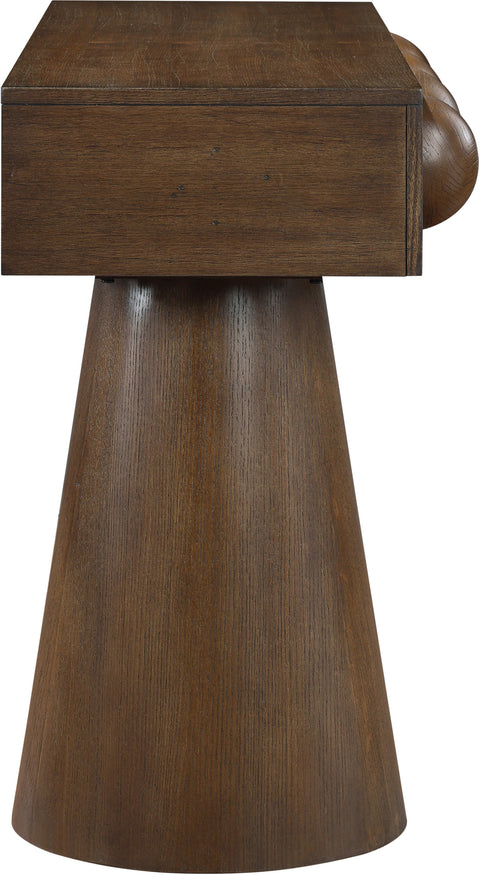 Jolie Brown Oak Veneer Console Table, 1 Piece