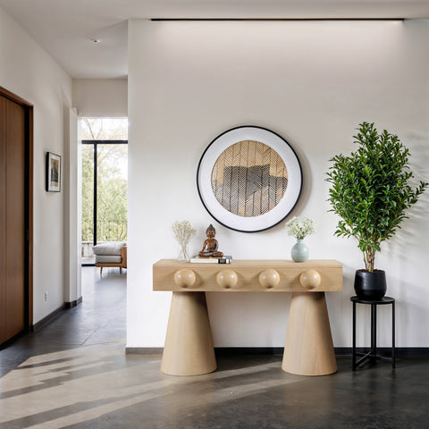 Jolie Natural Oak Veneer Console Table, 1 Piece
