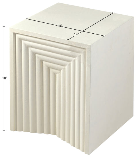 Estelle Cream Iron End Table, 1 Piece