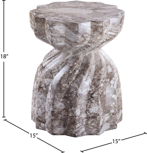Tessa Brown Marble Finish Concrete Indoor / Outdoor End Table, 1 Piece