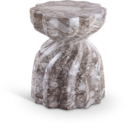 Tessa Brown Marble Finish Concrete Indoor / Outdoor End Table, 1 Piece