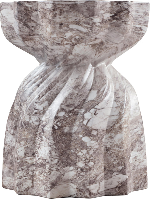 Tessa Brown Marble Finish Concrete Indoor / Outdoor End Table, 1 Piece