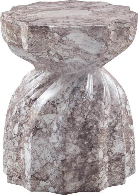 Tessa Brown Marble Finish Concrete Indoor / Outdoor End Table, 1 Piece