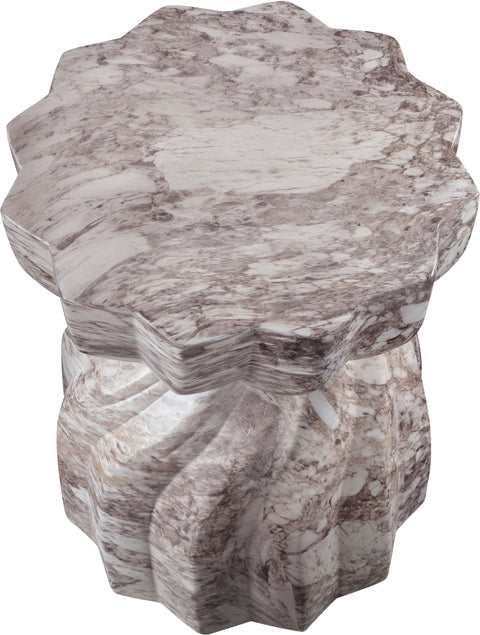 Tessa Brown Marble Finish Concrete Indoor / Outdoor End Table, 1 Piece