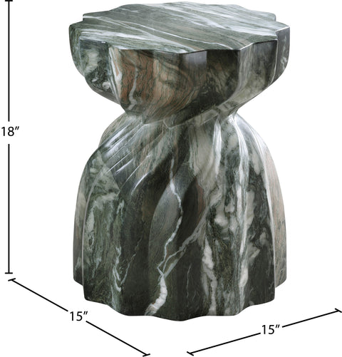 Tessa Green Marble Finish Concrete Indoor / Outdoor End Table, 1 Piece