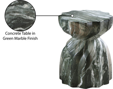 Tessa Green Marble Finish Concrete Indoor / Outdoor End Table, 1 Piece