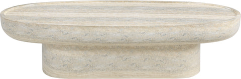 Paloma Natural Travertine Finish Concrete Indoor / Outdoor Coffee Table, 1 Piece