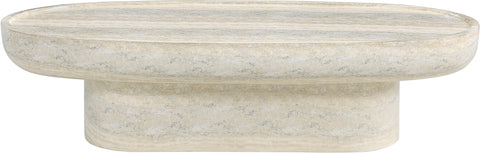 Paloma Natural Travertine Finish Concrete Indoor / Outdoor Coffee Table, 1 Piece
