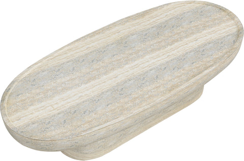Paloma Natural Travertine Finish Concrete Indoor / Outdoor Coffee Table, 1 Piece