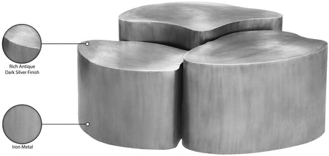 Noelle Silver Iron Coffee Table, 1 Piece