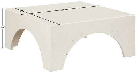 Rowan Cream Concrete And Fiberglass Indoor / Outdoor Coffee Table, 1 Piece