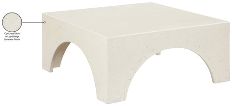 Rowan Cream Concrete And Fiberglass Indoor / Outdoor Coffee Table, 1 Piece